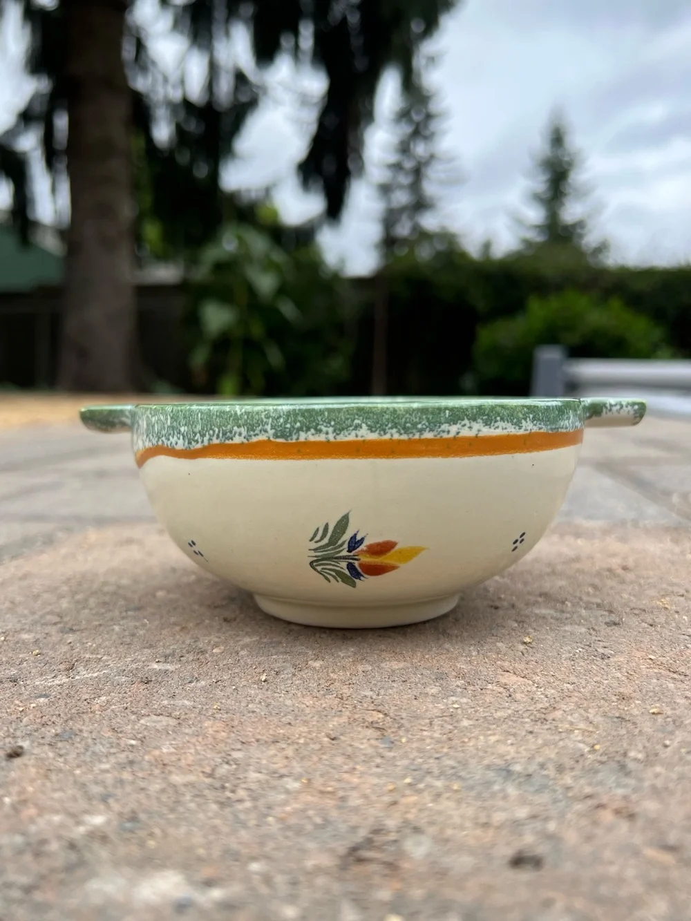 Antique Henriot Quimper Bowl | French Faience Ecuelle | Hand Painted Breton Man